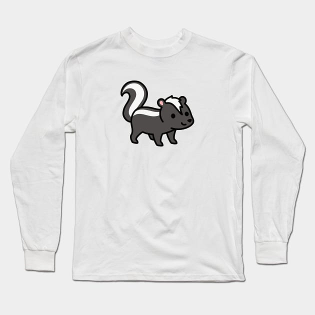 Skunk Long Sleeve T-Shirt by littlemandyart